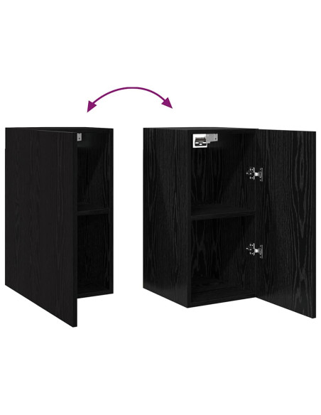 Set mobile TV Montaggio a parete Rovere Nero Legno multistrato