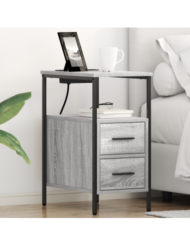 Armadio da Notte con cassetto Grigio Sonoma 30 x 48 x 61 cm