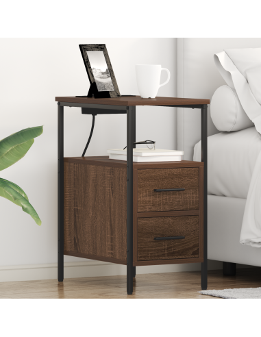 Armadio da Notte 2 pcs Rovere Marrone 30 x 48 x 61 cm