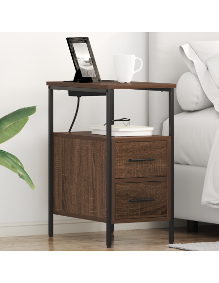 Armadio da Notte 2 pcs Rovere Marrone 30 x 48 x 61 cm