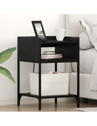 Armadio da Notte 2 pcs Rovere Nero 40 x 40 x 61 cm