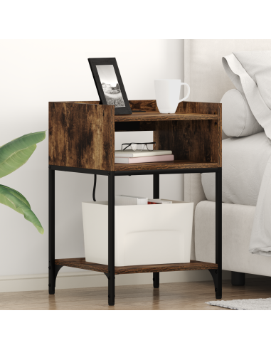 Armadio da Notte 2 pcs Rovere fumé 40 x 40 x 61 cm