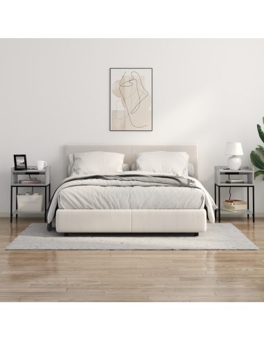 Armadio da Notte con lo scaffale Grigio Sonoma 40 x 40 x 61 cm