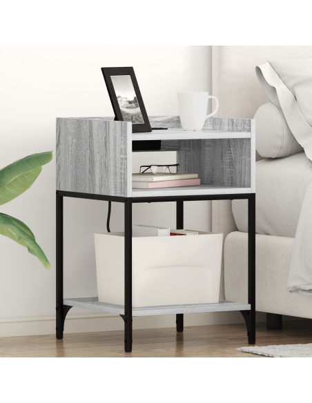 Armadio da Notte 2 pcs Grigio Sonoma 40 x 40 x 61 cm