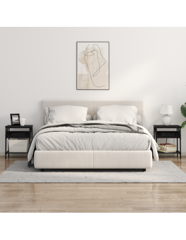 Armadio da Notte Rovere Nero 38 x 30 x 48 cm Legno multistrato