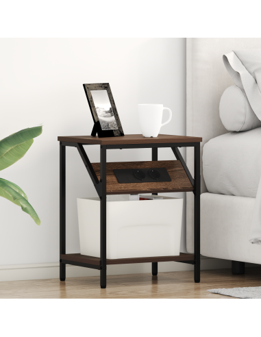 Armadio da Notte 2 pcs Rovere Marrone 38 x 30 x 48 cm