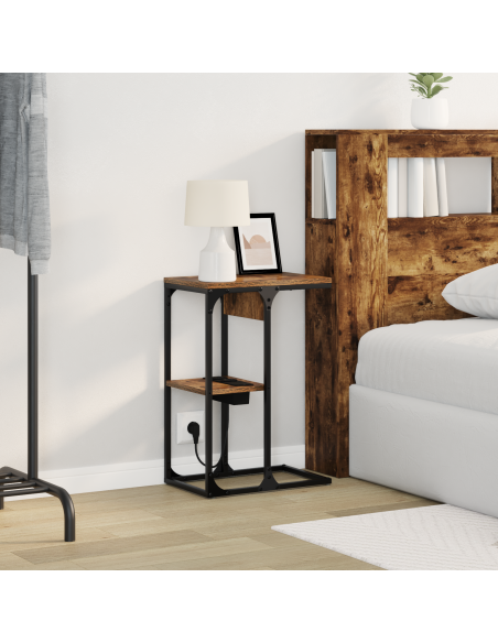 Armadio da Notte Rovere fumé 41,5 x 26 x 60,5 cm