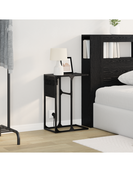 Armadio da Notte Rovere Nero 41,5 x 26 x 60,5 cm