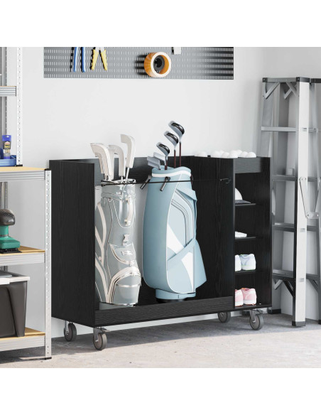 Armadio per Golf con ruota Rovere Nero 120 x 45 x 98 cm