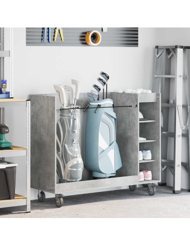 Armadio per Golf con ruota Grigio cemento 120 x 45 x 98 cm
