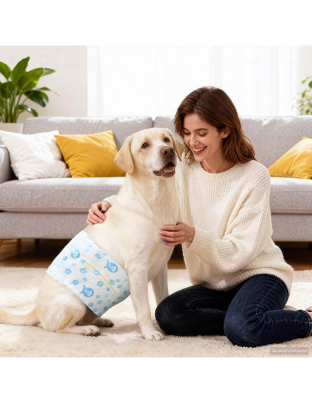 Pannolino usa e getta per cani maschi 30 pcs Bianco L