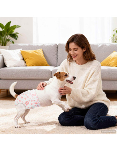 Pannolino usa e getta per cani femmina 30 pcs Bianco S