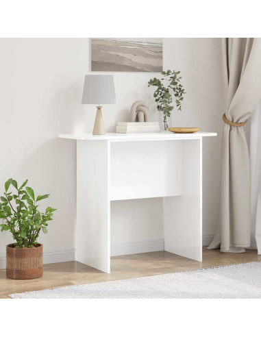 Tavolo consolle Bianco Lucido 93 x 40 x 75 cm Legno multistrato