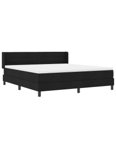 Letto a molle con materasso Nero 200 x 180 cm Poliestere