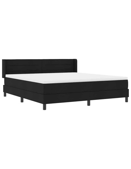 Letto a molle con materasso Nero 200 x 180 cm Poliestere