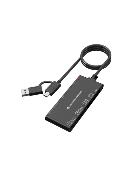 Conceptronic BIAN10B lettore di schede USB 3.2 Gen 1 (3.1 Gen 1) Type-A/Type-C Nero