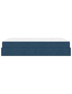 Struttura letto con materasso con materasso 2 pcs Blu Tessuto