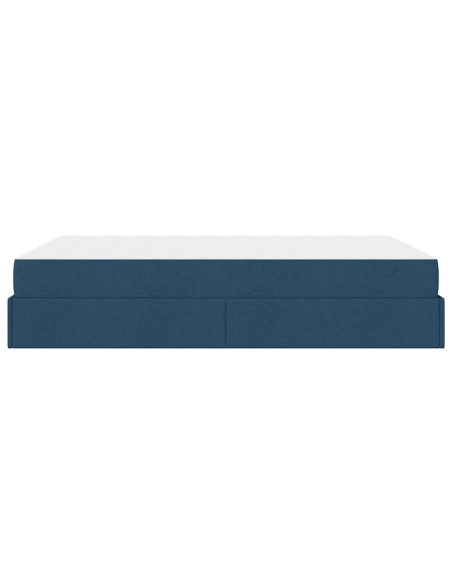 Struttura letto con materasso con materasso 2 pcs Blu Tessuto