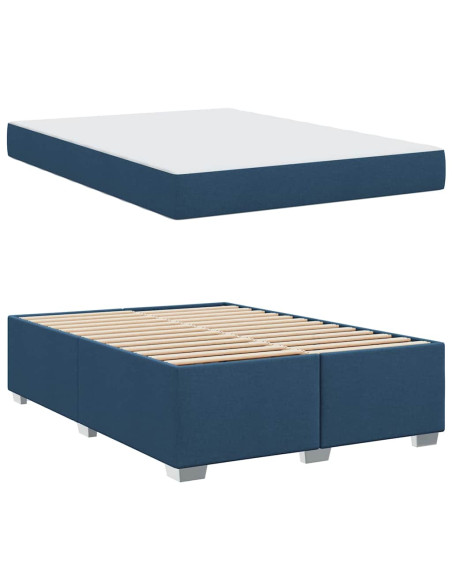 Struttura del letto con materasso Blu 160 x 200 cm Tessuto