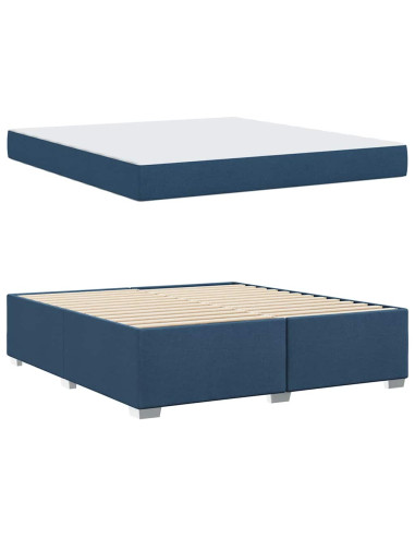 Struttura del letto con materasso Blu 180 x 200 cm Tessuto