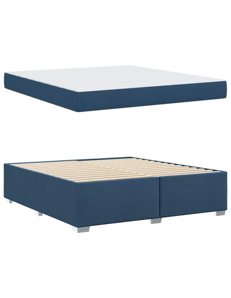 Struttura del letto con materasso Blu 180 x 200 cm Tessuto