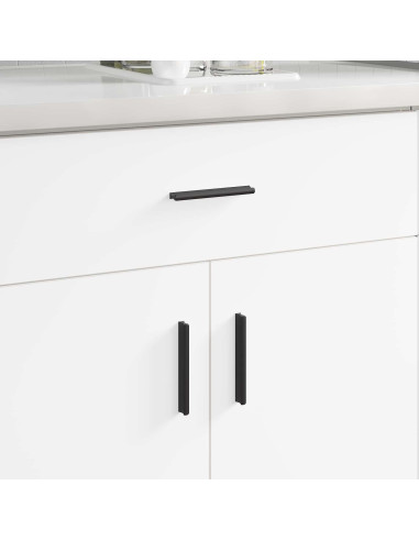 Manico 2 pcs Nero 106 x 7,4 x 15,5 mm Alluminio