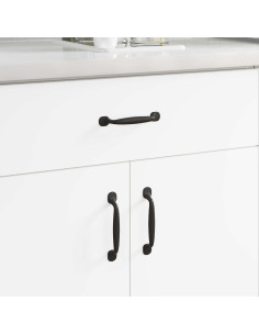 Maniglia per Mobili 2 pcs Nero 130 x 19,4 x 22,3 mm Alluminio