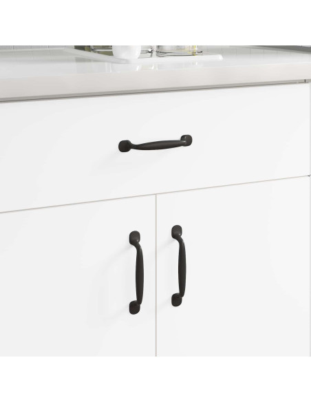 Maniglia per Mobili 12 pcs Nero 130 x 19,4 x 22,3 mm Alluminio