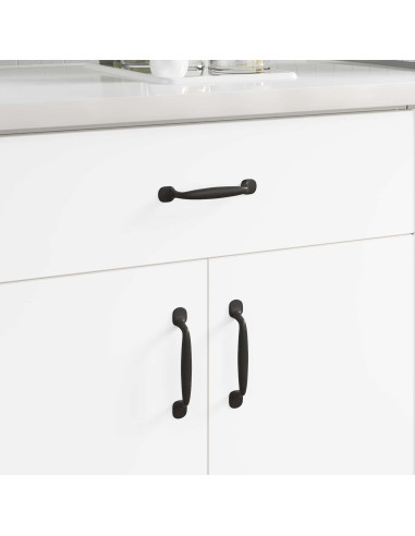 Maniglia per Mobili 250 pcs Nero 130 x 19,4 x 22,3 mm Alluminio
