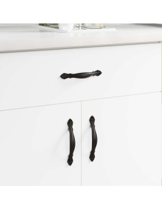 Manico 2 pcs Nero 143 x 19,2 x 20 mm Lega di Zinco