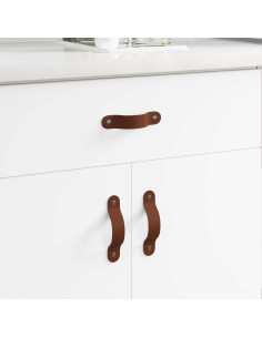 Maniglie per Armadi 2 pcs Marrone 140 x 25 x 2,3 mm PU