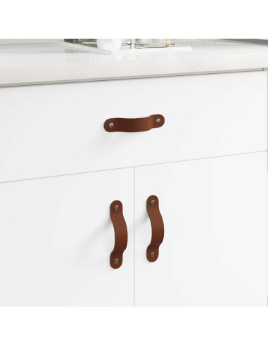 Maniglie per Armadi 12 pcs Marrone 140 x 25 x 2,3 mm PU