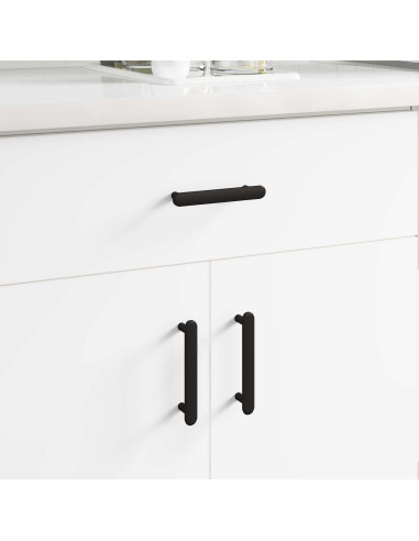 Maniglia per Armadio 2 pcs Nero 121 x 16.6 x 28.3 mm Ferro
