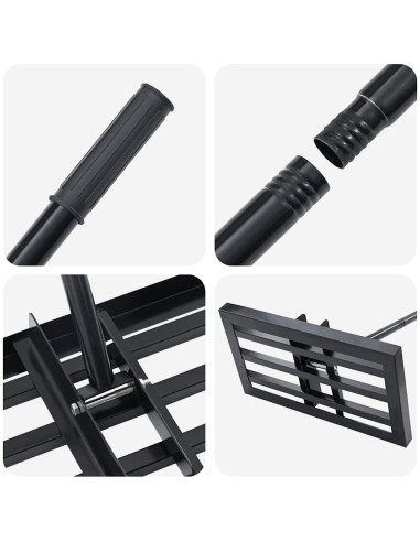 Rastrello da Giardino Nero Acciaio verniciato a polvere