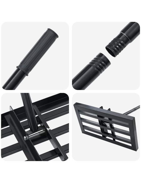 Rastrello da Giardino Nero Acciaio verniciato a polvere