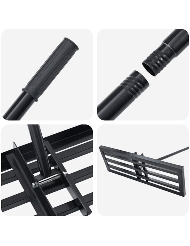 Rastrello da Giardino Nero Acciaio verniciato a polvere