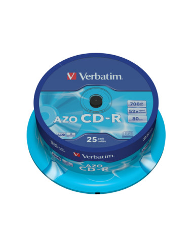 Verbatim CD-R AZO Crystal 700 MB 52x 25 pz