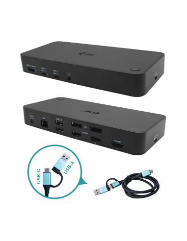 i-tec USB 3.0 / USB-C / Thunderbolt, 3x 4K Docking Station + Power Delivery 100W