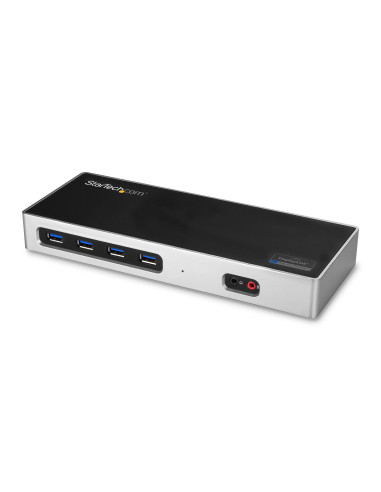 StarTech.com Dock USB-C e USB-A - Dock doppio monitor DisplayPort + HDMI 4K 60Hz - Docking station ibrida USB 3.0 per laptop USB