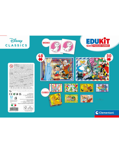Clementoni Edukit 4 in 1 - Disney Classics Puzzle Cartoni