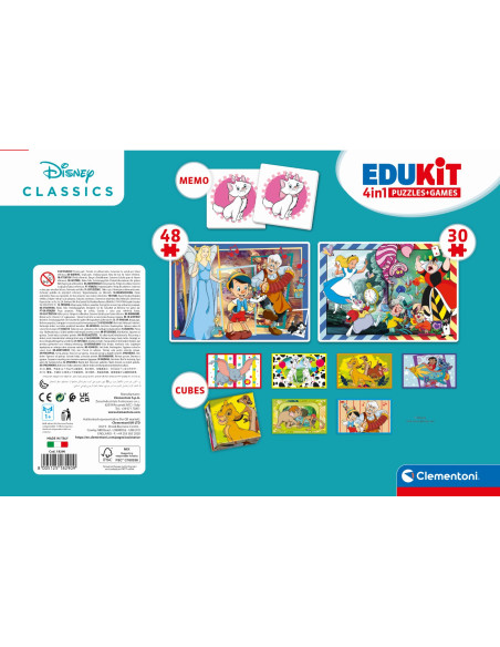 Clementoni Edukit 4 in 1 - Disney Classics Puzzle Cartoni