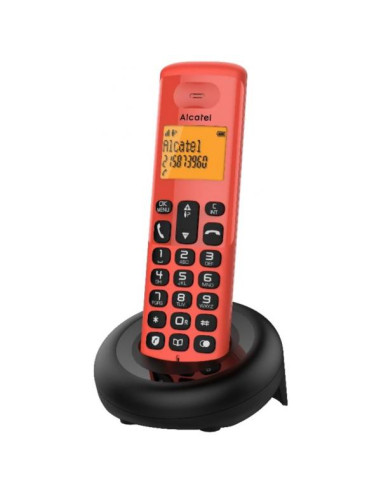 Alcatel E160 Telefono DECT Identificatore di chiamata Nero, Rosso