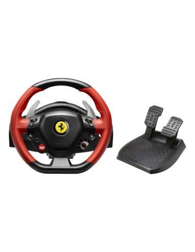 Thrustmaster Ferrari 458 Spider Nero, Rosso USB Sterzo + Pedali Xbox One