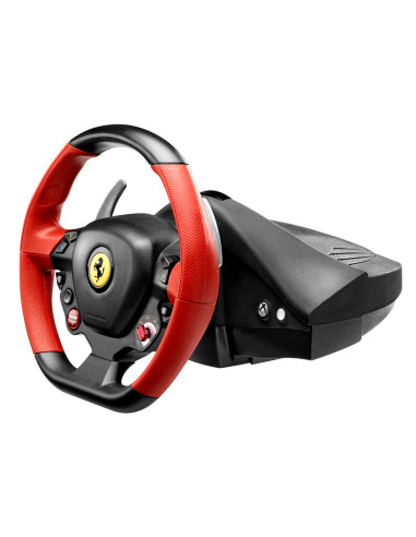 Thrustmaster Ferrari 458 Spider Nero, Rosso USB Sterzo + Pedali Xbox One