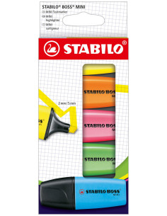 STABILO BOSS MINI evidenziatore 5 pz Punta smussata Blu, Verde, Arancione, Rosa, Giallo