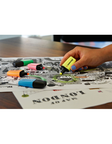 STABILO BOSS MINI evidenziatore 5 pz Punta smussata Blu, Verde, Arancione, Rosa, Giallo