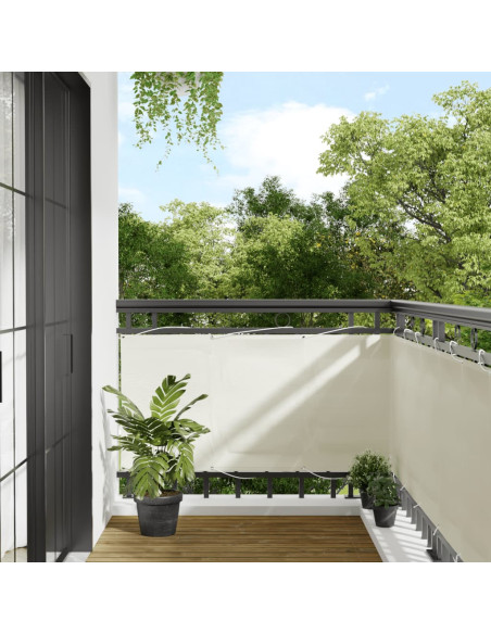 Paravento da Balcone Crema 75x800 cm 100% Poliestere Oxford