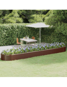 Letto Giardino Acciaio Zincato 507x100x36 cm Marrone