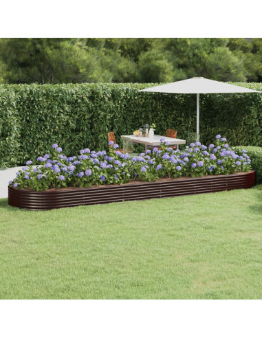 Letto Giardino Acciaio Zincato 523x140x36 cm Marrone