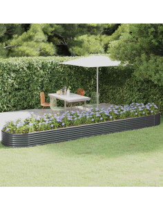 Letto da Giardino in Acciaio Zincato 600x140x36 cm Antracite